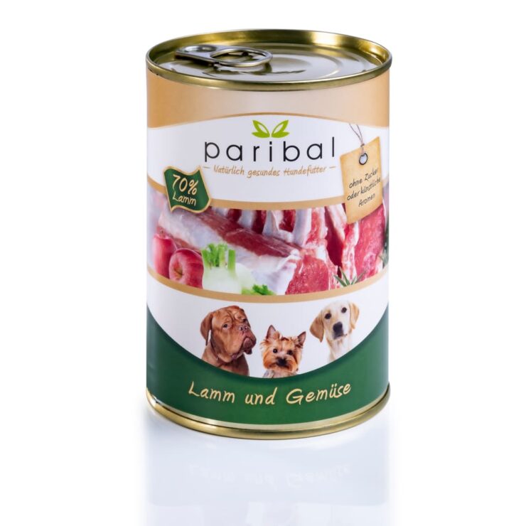 lamm-und-gemüse-385g Hunde Futtter Dose von Paribal