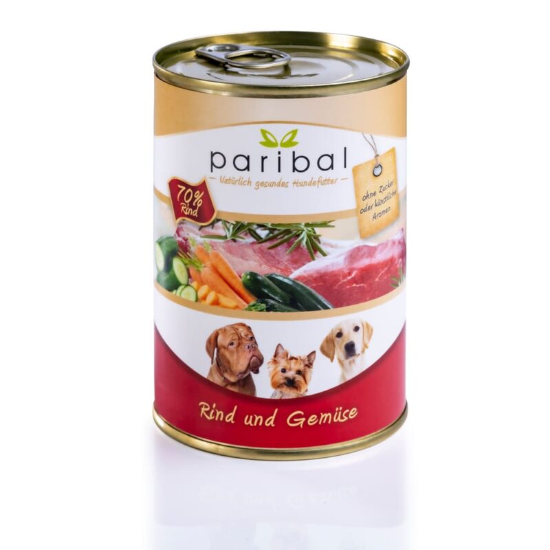 rind-und-gemüse-385g Dosenfutter für Hunde